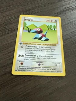 PORYGON 39/102 1st Edition Shadowless Base Set Pokemon Card TCG LP - Image 3