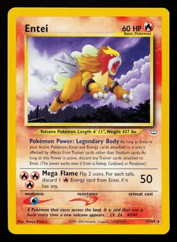 Entei 17/64 Rare Neo Revelation Pokemon Card - Image 1