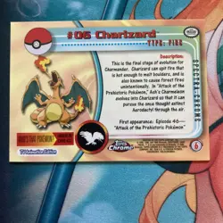 2000 Topps Chrome Charizard #06 Series 1 Pokemon T.V. TCG Card Spectra Finish - Image 2