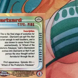 2000 Topps Chrome Charizard #06 Series 1 Pokemon T.V. TCG Card Spectra Finish - Image 4