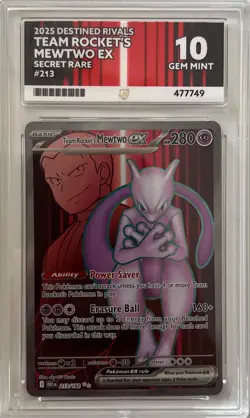 Pokemon Graded Card - Team Rocket's Mewtwo 213/182 - Ace Gem Mint 10 (477749) - Image 1