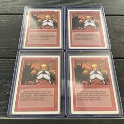 Lot of (4) Magic The Gathering Dwarven Warriors Revised Edition Creature Dwarves - Image 1
