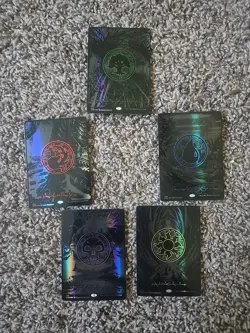 ALL 5 Oil Slick MTG Raised lands Foil Phyrexian Compleat Bundle - Image 1