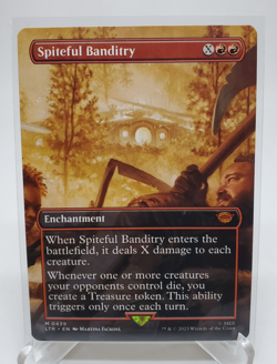 MAGIC THE GATHERING LORD OF THE RING SPITEFUL BANDITRY MYTHIC RARE ORANGE SYMBL - Image 1