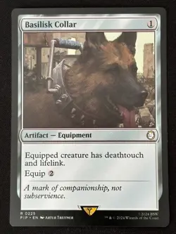 1x MTG Basilisk Collar - Universes Beyond: Fallout (PIP) #225 - Magic - Image 1