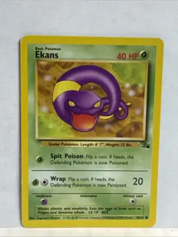 Pokemon TCG Base Set Ekans 46/62 Fossil Regular Card - Image 1