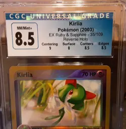 Kirlia 35/109 EX Ruby & Sapphire Reverse Holo Pokemon CGC 8.5 Subs NM/MT 2003 - Image 2