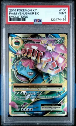 2016 POKEMON XY EVOLUTIONS #100 FULL ART/M VENUSAUR EX PSA 9 - Image 1