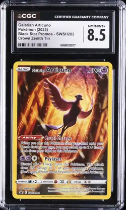 2023 POKEMON BLACK STAR PROMOS - CROWN ZENITH TIN GALARIAN ARTICUNO CGC 8.5 - Image 1