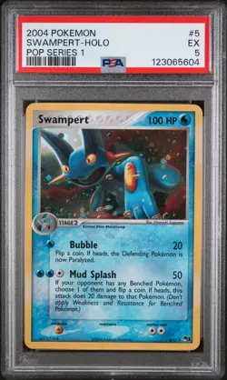 2004 POKEMON POP SERIES 1 #5 SWAMPERT-HOLO PSA 5 - Image 1