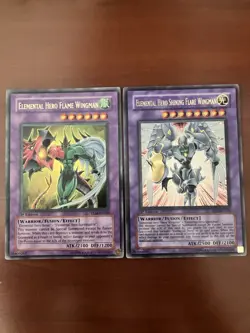 Elemental Hero Shining Flare Wingman EEN-036 Flame Wingman TLM-EN035 1st Gold - Image 1