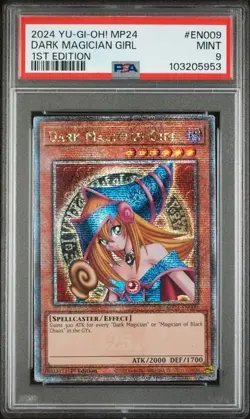 2024 YU-GI-OH! MP24-25TH ANNIV TIN: DUELING MIRRORS DARK MAGICIAN GIRL PSA 9 - Image 1