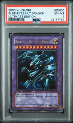 2006 YU-GI-OH! ULTIMATE EDITION #EN005 BLUE-EYES ULTIMATE DRAGON PSA 8 - Image 1