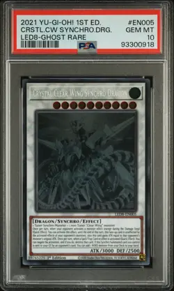 2021 YU-GI-OH! 1ST ED-GHOST RARE #EN005 CRYSTAL CLEAR WING SYNCHRO DRAGON PSA 10 - Image 1