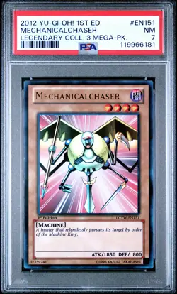 2012 YU-GI-OH! LEGEND COLLECTION 3 MEGA-PACK 1ST ED MECHANICALCHASER PSA 7 - Image 1