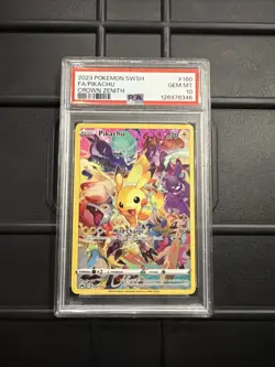 Pokemon Pikachu TCG Crown Zenith Holo Full Art Secret Rare Card PSA 10 160/159 - Image 1