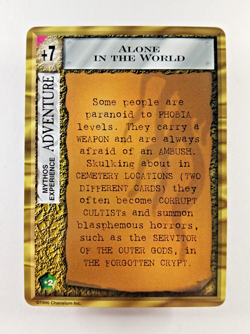 Alone In The World - Mythos CCG card (1996 Chaosium) Standard Adventure, Cthulhu - Image 1