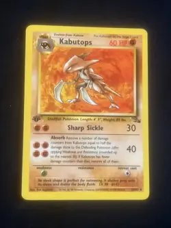 1st Ed Kabutops Non-Holo Rare 1999 WOTC Pokemon Card 24/62 Fossil Set NEAR MINT - Image 1