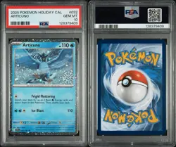 2025 Pokemon Card Articuno Holiday Calendar Festive Stamp 032/159 PSA 10 - Image 3