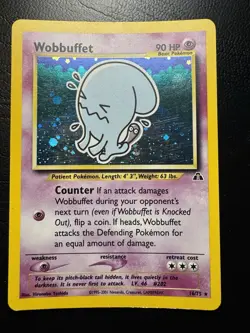 Wobuffet 16/75 Neo Discovery Holo Rare Pokemon TCG Vintage Card LP - Image 1