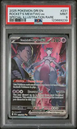 PSA 9 Pokemon Rocket's Mewtwo ex Card Special Illustration Rare - Image 1