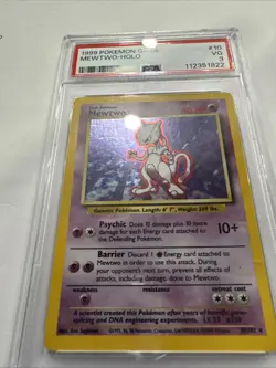 Pokemon TCG Mewtwo Holo Card 010/102 Base Set Rare PSA 3 VG - Image 2