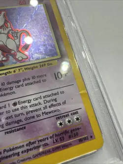 Pokemon TCG Mewtwo Holo Card 010/102 Base Set Rare PSA 3 VG - Image 3