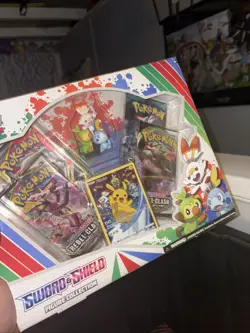 Pokemon Sword & Shield Figure Collection Box 4 Booster Packs Pikachu Promo Card - Image 1