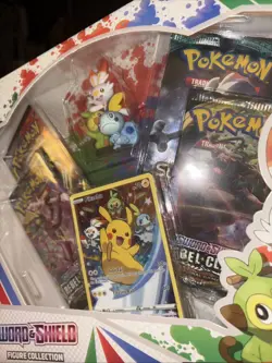Pokemon Sword & Shield Figure Collection Box 4 Booster Packs Pikachu Promo Card - Image 3