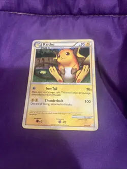 Pokemon TCG Raichu Holo Rare Card 10/123 HeartGold/SoulSilver - Image 1