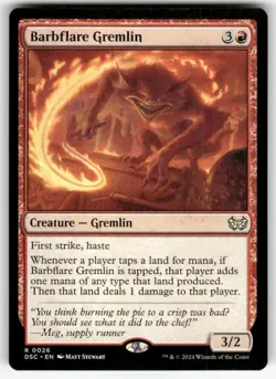 BARBFLARE GREMLIN #26 (RARE) MTG COMMANDER: DUSKMOURN: HOUSE OF HORROR - Image 1