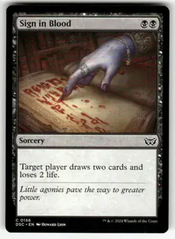 SIGN IN BLOOD #156 (COMMON) MTG COMMANDER: DUSKMOURN: HOUSE OF HORROR - Image 1