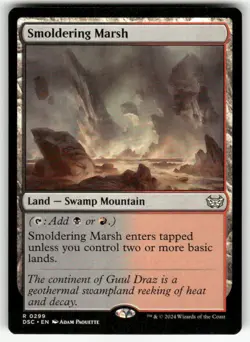 SMOLDERING MARSH #299 (RARE) MTG COMMANDER: DUSKMOURN: HOUSE OF HORROR - Image 1