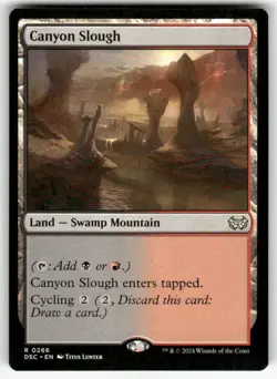 CANYON SLOUGH #266 (RARE) MTG COMMANDER: DUSKMOURN: HOUSE OF HORROR - Image 1