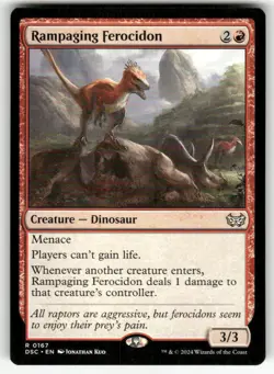 RAMPAGING FEROCIDON #167 (RARE) MTG COMMANDER: DUSKMOURN: HOUSE OF HORROR - Image 1