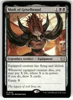 MASK OF GRISELBRAND #145 (RARE) MTG COMMANDER: DUSKMOURN: HOUSE OF HORROR - Image 1