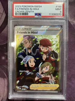 POKEMON TCG SWSH CROWN ZENITH FRIENDS IN HISUI #148 FULL ART PSA MINT 9 - Image 1