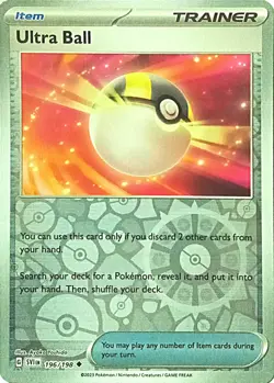 Ultra Ball Scarlet & Violet Base Set Pokemon TCG 196/198 Reverse Holo Uncommon ࿊ - Image 1