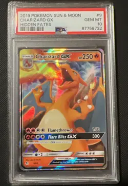 2019 POKEMON SUN & MOON HIDDEN FATES #9 CHARIZARD GX PSA 10 - Image 1