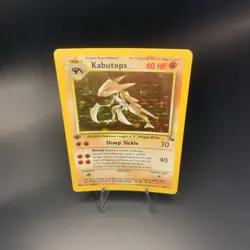 Kabutops 9/62 Fossil Holo Rare 1st Edition Pokemon TCG - LP-MP Damaged Back - Image 1