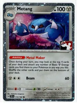Pokemon -Cosmo Holo - 114/162 - Metang - Temporal Forces - NM/M - Image 1