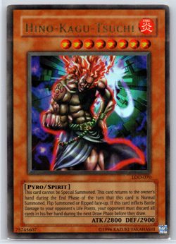 Vintage Yugioh Hino Kagu Tsuchi LOD-070 Unlimited Ultra Rare LP - Image 1