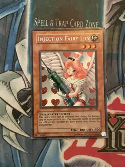 Yugioh Injection Fairy Lily LOD-100 Secret Rare MP - Image 1