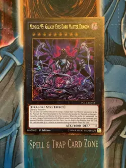 Yugioh Number 95: Galaxy-Eyes Dark Matter Dragon PGL2-EN015 Gold Secret 1st NM - Image 1