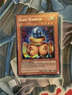 Yugioh Slate Warrior WC4-003 Parallel Secret Rare MP - Image 1