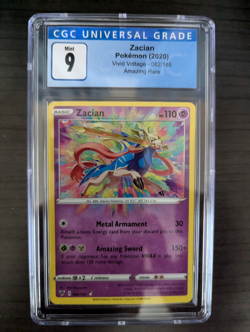 2020 Zacian Vivid Voltage 082/185 Amazing Rare Pokemon Card CGC 9 Mint - Image 1