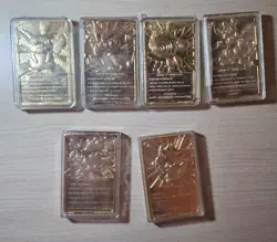 1999 Burger King Gold Plated Pokemon Cards 6 w/ certificate - Image 1