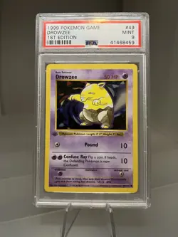 1999 Pokemon Drowzee 1st Edition PSA 9 Mint Card #49 Base Set WOTC 1999 Vintage - Image 1