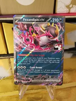 Fezandipiti ex Pokemon Prize Pack Series 6 Promo Pokemon Card NM/LP Stamp - Image 1