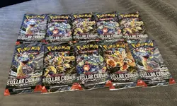 Pokemon Cards Stellar Crown Booster Packs Lot Of 10 Scarlet And Violet - Image 1